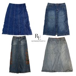 Saia Midi Denim Y2K NYC IT Girl RE-2645