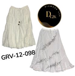 Y2K Cotton Midi Skirt – Vintage 2000s Low Waist St..
