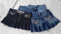 CR5631 Y2K Style Upcycled Flare Skirt