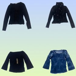 Y2K black mesh Full sleeve tops (TS-1818)