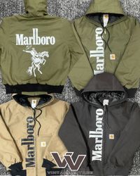 Carhartt x Marlboro front back print mix colour ho..