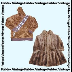 (FV-789) Y2K abrigo de piel sintética marrón tono ..