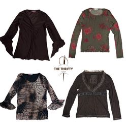 Y2k Grungy Long sleeve Mesh tops( SU 276)