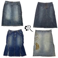 Y2K NYC IT Girl Denim Midi Skirts RW-1376