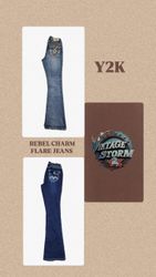 Jeans svasati Y2K Rebel Charm