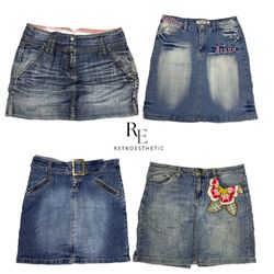 Y2K Britney Era Girl Denim Midi Skirts RE -2657