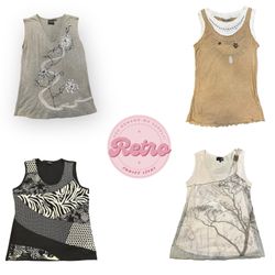 Vintage Y2K Printed Sleeveless Tank Top | Aestheti..
