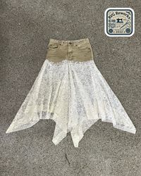 Upcycled Denim and Lace Skirt
