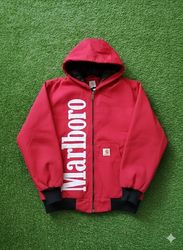 Carhartt Marlboro Rework Style Red Hooded Jackets