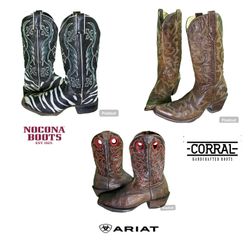 Op vintage Designer Top Famous Branded cowboy boot..