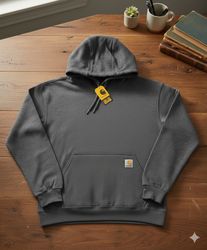 Carhartt rework style grey pullover hoodie