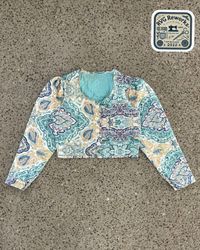 Upcycled Quilted Puff Sleeve Crop Jacket