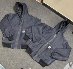 Carhartt Active Rework Style Blue Denim Jackets