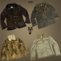 Y2K Vintage Chic Fur-Trim Jackets (AA-566)