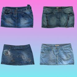 Y2k Cyber girl denim mini skirts (SU 279)