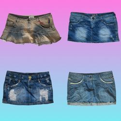 Y2k Denim unique micro mini skirts (SU 281)