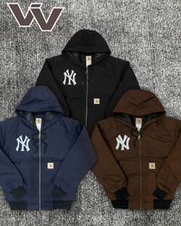 Carhartt x Yankees reciclou estilo misto de casaco..