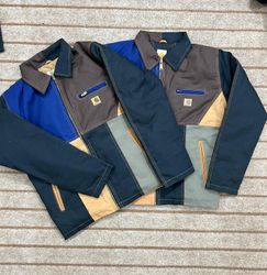 Carhartt Detroit Rework Style Vintage Patchwork Ja..