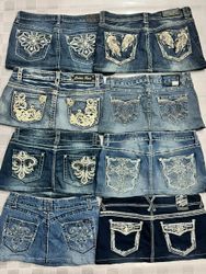 R315 Upcycled Ladies Embellished Mini Skirts