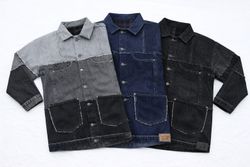 CR1043  Upcycled Patchwork Oversized Denim Jacket