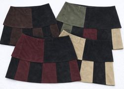 CR1045 Upcycled Two-Tone Corduroy Mini Skirt