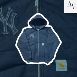 Carhartt rework style bleu yankees à capuche