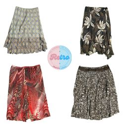 Saia Midi Floral Vintage para Mulheres – Tecido Su..
