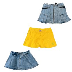 Y2K denim midi skirt