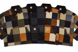 CR1052 Corduroy Colour-Block Upcycled Jacket Mix