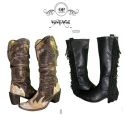 Botas de salto alto femininas da Op vintage 124.