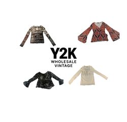 Tops à manches longues en maille européenne Y2K (Y..