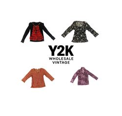 Tops à manches longues en maille européenne Y2K (Y..