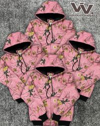 Giacche attive Carhartt real tree rosa rielaborate..