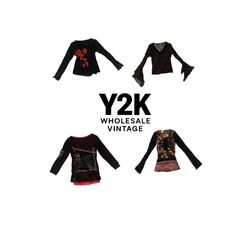 Y2K European Mesh Long sleeve Tops (YWV54)