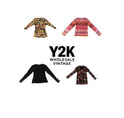 Tops à manches longues en maille européenne Y2K (Y..