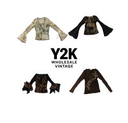 Y2K European Mesh Long sleeve Tops (YWV57)