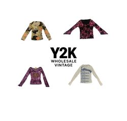 Tops à manches longues en maille européenne Y2K (Y..