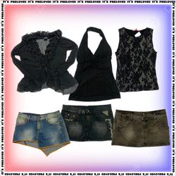 XOXO Gothic Girl-Y2K Tops e Mini Saia Mix UN-007