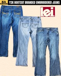 Y2K bestickte Markenjeans Inc Lei