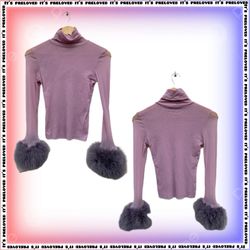 Blusa de Gola Alta em Rede Reciclada e Pelúcia Sin..