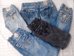 CR5674 Rock Revival Calças Jeans Masculinas Mix