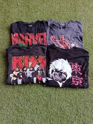 T-Shirt nere stampate (3740)