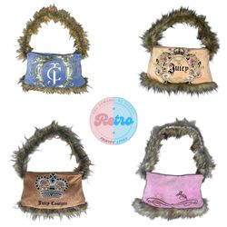 Borse juicy couture upcycled Y2k con pelliccia (E)