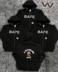 Carhartt x bape estilo retrabalhado jaquetas ativa..