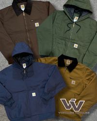 Carhartt reworked style hooded and Detroit jackets..