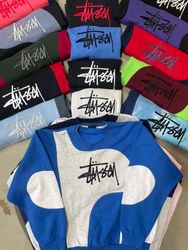 Stussy retravaillé style sweats à col rond #2012