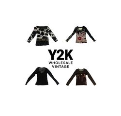 Tops à manches longues en maille européenne Y2K (Y..