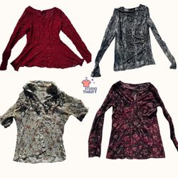 Y2K Soft Grunge Mesh Long Sleeves(MT-001)