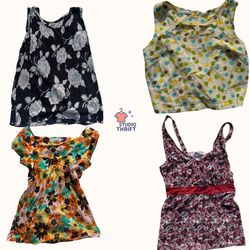 Y2K Floral & Polka Dot Print Tank Tops Bundle (TT-..