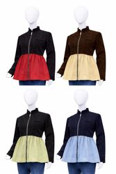 CR1059 Veste zippée peplum en coloris recyclés